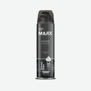 Пена для бритья Majix Carbon с углем, 200 мл