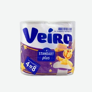 Туалетная бумага VEIRO Standart Plus, 2-слойная, 4 шт