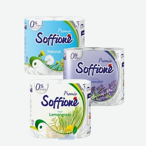 Туалетная бумага Soffione Premio 3-слойная в асс., 4 шт