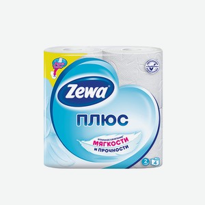 Туалетная бумага Zewa Плюс Белая, 2-слойная, 4 рулона