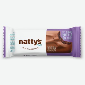 Батончик Nattys Brownie шоколадный с арахисовой пастой и какао без сахара, 45г