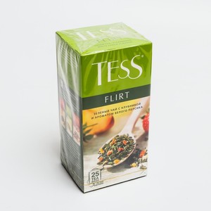 Чай зеленый TESS Flirt с клубникой и ароматом белого персика, 25 пакетиков*1,5 г