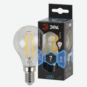 Лампа ЭРА F-LED P45-7w-840-E14 филаментная шарик холодный свет