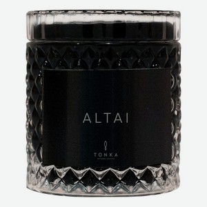 Ароматическая свеча Altai: свеча 220г (черный подсвечник)