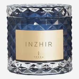 Ароматическая свеча Inzhir: свеча 50г (синий подсвечник)