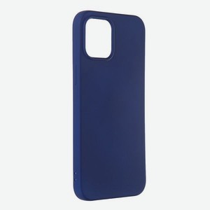 Чехол DF для iPhone 12 Pro Max с микрофиброй Silicone Blue iOriginal-06