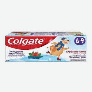 COLGATE Детская зубная паста с фторидом 6-9 Клубника-мята