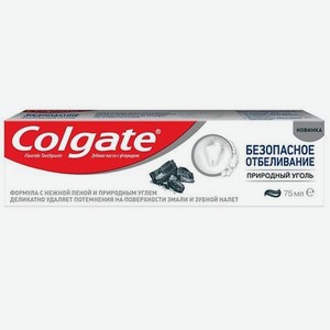 COLGATE Отбеливающая зубная паста Безопасное Отбеливание Природный Уголь