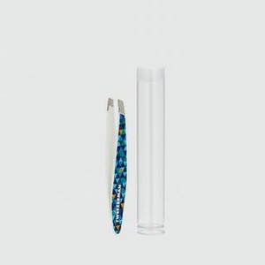 Мини-пинцет скошенный TWEEZERMAN Mini Slant Tweezer Blue Mosaic 1 шт