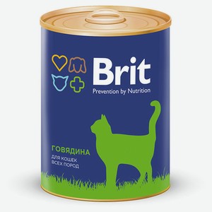 Консервированный корм для кошек Brit говядина, 340 г