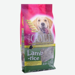 Корм NERO GOLD super premium для взрослых собак, с ягненком и рисом (12 кг)