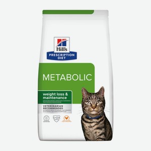 Hill s Prescription Diet сухой диетический корм для кошек Metabolic способствует снижению и контролю веса, с курицей (250 г)