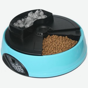 Feedex автокормушка на 4 кормления для сухого корма и консервов, с емкостью для льда, голубая (1,95 кг)