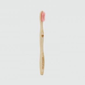 Зубная щетка средней жесткости JUNGLE STORY Bamboo Pink 1 шт