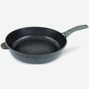Сковорода Нева металл посуда Байкал 2528, 28см, без крышки, темно-серый