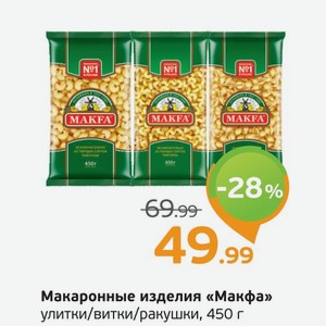 Макаронные изделия  Макфа  улитки/витки/ракушки, 450 г