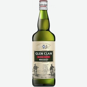 Виски Глен Клан шотландский купажированный 3 года 40% 1л