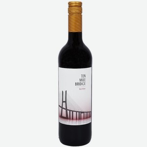Вино Тен Майл Бридж ординарное красное сухое 12,5% 0,75л