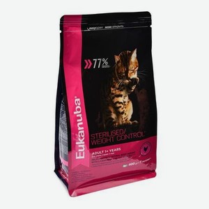 Корм сухой для кошек Eukanuba Cat 400г птица с избыточным весом и стерилизованных