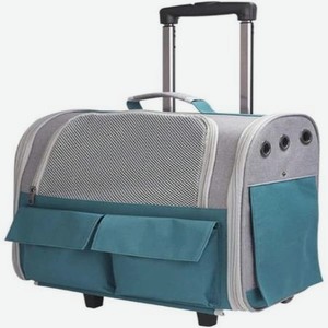 Рюкзак-тележка для животных ZDK Travel Comfort серая с зеленым