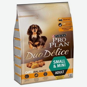Корм для собак PRO PLAN Duo delice мелких и миниатюрных пород курица с рисом 2.5кг