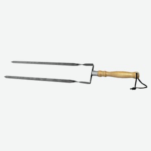 Шампур двойной FireWood с деревянной ручкой, 650 мм