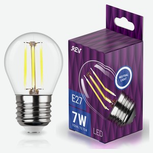 Лампа светодиодная REV DECO Filament шар Premium G45 7Вт E27 4000K 730Лм