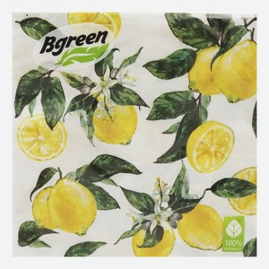 Салфетки бумажные Bulgaree Green Лимоны трехслойные 33 х 33 см 20 шт