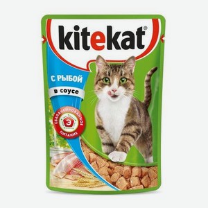 Корм влажный для кошек KiteKat 85г рыба в соусе пауч