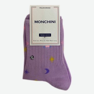 Носки женские Monchini артL136 - Сиреневый, Планета, 35-37