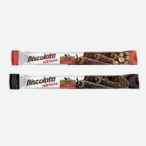 Вафельная трубочка с орехом SOLEN Biscolata В молочном шоколаде 28г, В темном шоколаде 27,5г