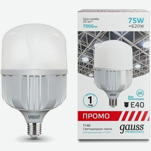 Лампа LED GAUSS E40, цилиндр, 75Вт, белый нейтральный, 60428, одна шт.