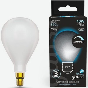Лампа LED GAUSS E27, груша, 10Вт, белый нейтральный, 179202210-D, одна шт.