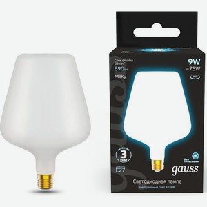 Лампа LED GAUSS E27, колба, 9Вт, белый нейтральный, 1016802209, одна шт.