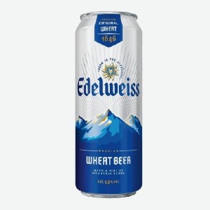 Напиток пивной  Эдельвейс , пшеничное нефильтрованный, 4,9%, 0,43 л