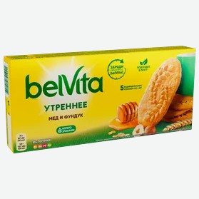 Печенье BelVita Утреннее мёд-фундук, 225 г