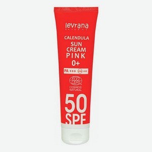 Солнцезащитный крем для лица и тела с гидролатом календулы Calendula Sun Cream Pink 0+ 100мл: Крем SPF50+
