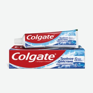 Зубная паста Colgate Тройное действие Экстра отбеливание для восстановления естественной белизны зубов, 100мл Китай