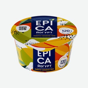 БЗМЖ Йогурт Epica с манго и семенами чиа 5,0% 130г