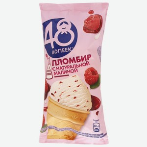 БЗМЖ Мороженое пломбир 48 копеек малина в/ст 90г