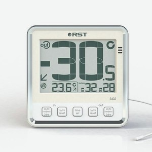 Цифровой термометр RST с большим дисплеем, дом/улица, цвет слоновая кость 02402