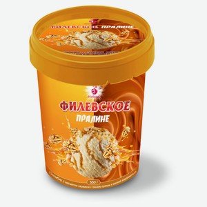 Мороженое «Филевское» пломбир с грецким орехом и мягкой соленой карамелью БЗМЖ, 550 г