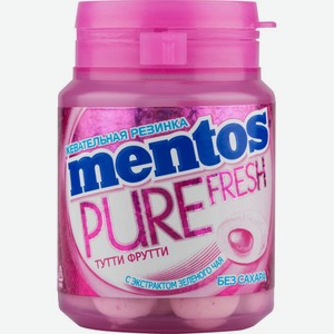 Жевательная резинка Mentos Освежающий вкус Mentos Pure Fresh вкус Тутти-Фрутти, 54 г