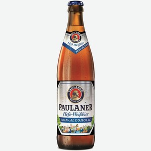 Пиво Paulaner Hefe-Weissbier Naturtrub безалкогольное, 0.5л Германия