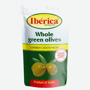 Оливки зеленые Iberica с косточкой, 170 г