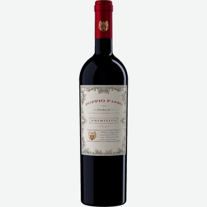 Вино Доппио Пассо, Примитиво, 750 мл, Красное, Полусухое