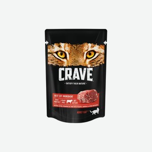 Корм для взрослых кошек Crave Говядина консервированный 70 г