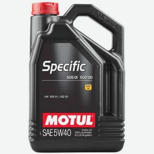 Моторное масло MOTUL Specific 502 00/505 00/505, 5W-40, 5л, синтетическое [101575]