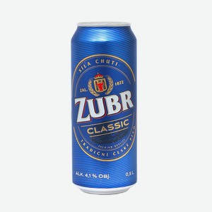 Пиво Zubr Classic, 0.5л х 24шт Чехия
