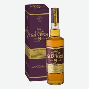 Виски Glen Silvers 8 лет в подарочной упаковке, 0.7л Испания